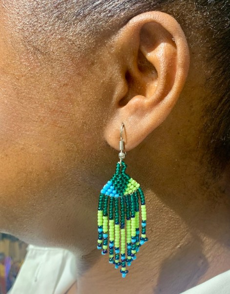African Beaded Earrings Short Tassel MIXED