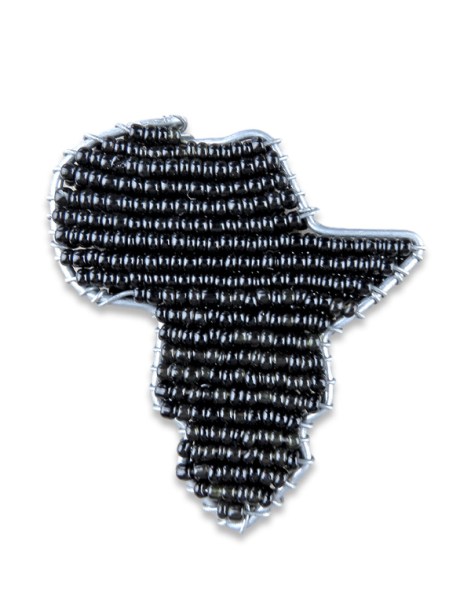 Beaded Fridge Magnet Africa Map Black