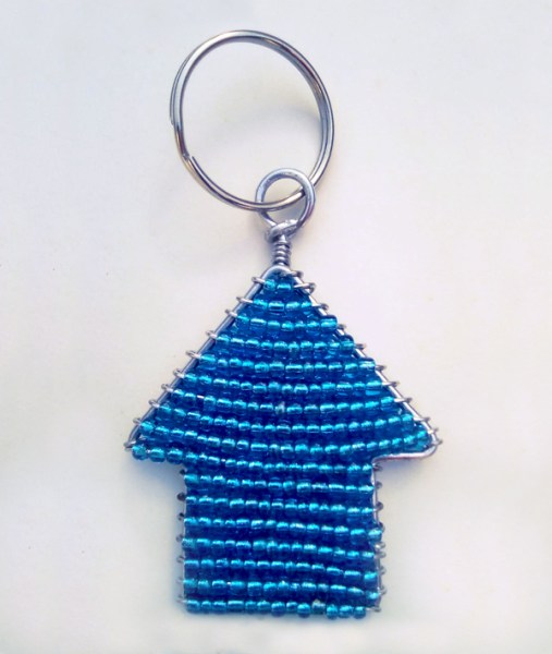 beaded house keyring