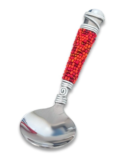 beaded-sugar-spoon-orange-wholesale