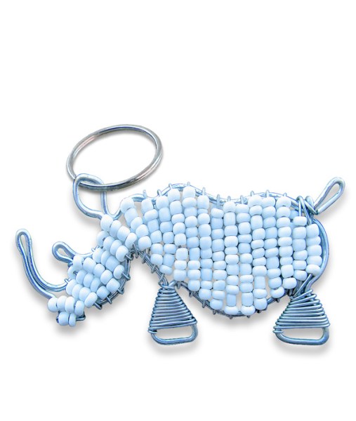Beaded White Rhino Keyrings South Africa | WHOLESALE