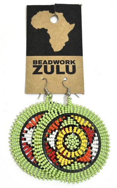 Large Circle Earrings Light Green