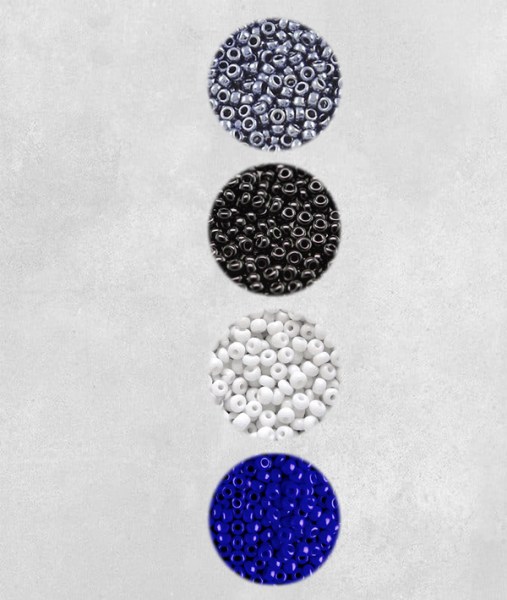colour swatch dark blue white black metallic grey