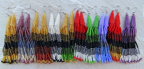 earrings african beaded lukimbi