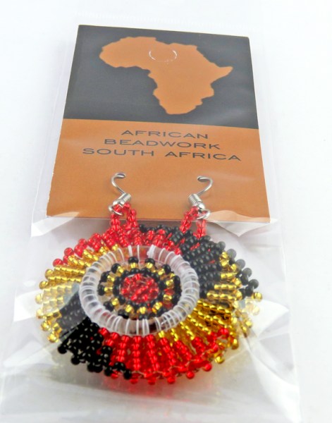 earrings circle red gold black7