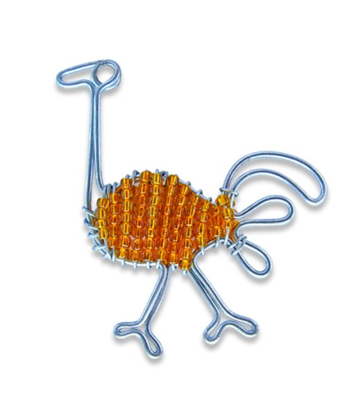 Beaded Fridge Magnet Ostrich