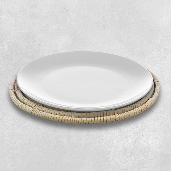 ilala palm placemats side view dinner plate
