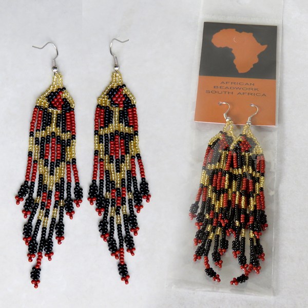leopard earrings african beaded handmade 1