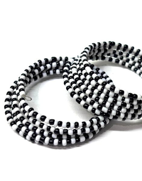 memory-wire-beaded-bracelets-black-white-wholesale