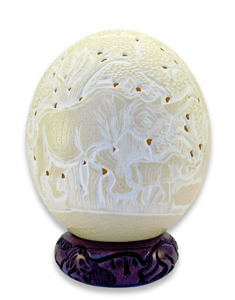 Ostrich Egg Carved ON SPECIAL