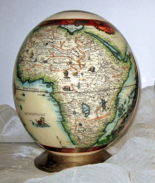 ostrich egg africa map reverse view 1