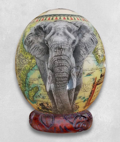 ostrich eggs decoupage painted nixed