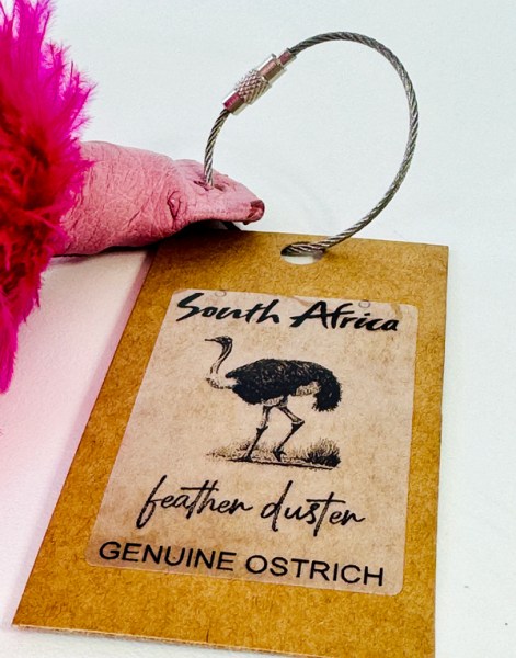 ostrich feather keyring swing ticket
