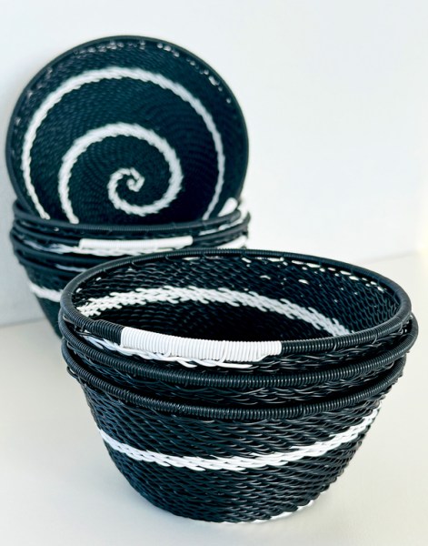 telephone wire basket african swirl black small8
