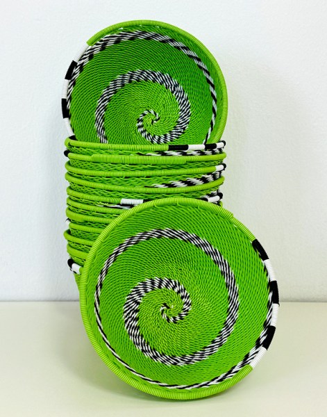 telephone wire baskets african swirl lime green