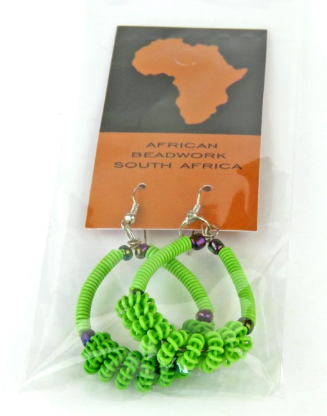 traditional african earrings shalati green