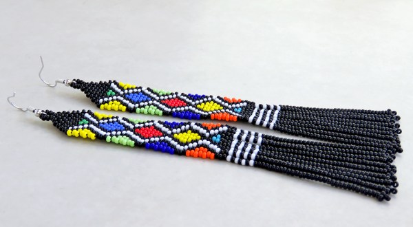 African Beaded Earrings Zimbali 