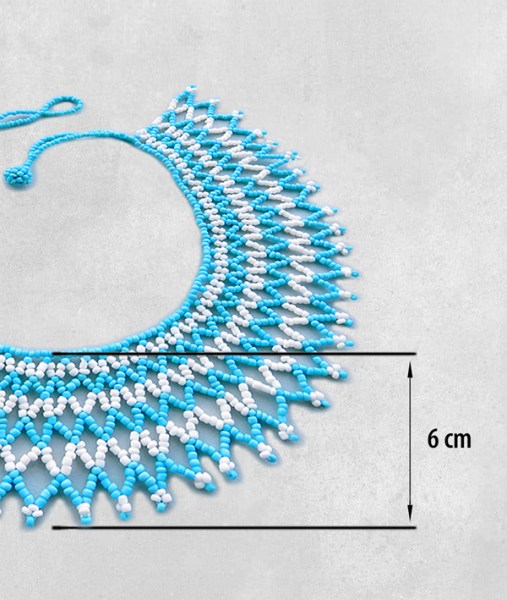 xhosa blue white lace necklace small 18