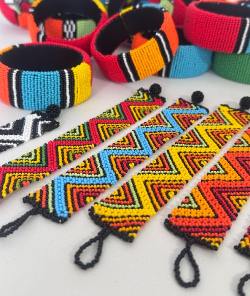 African Beaded Bracelets Flat