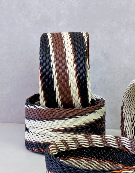 zulu telephone wire bangle wide african mocha 3