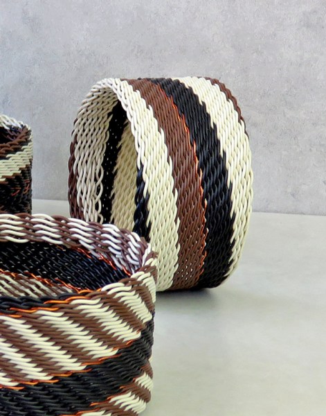 zulu telephone wire bangle wide african mocha 4