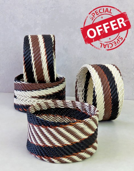 zulu telephone wire bangle wide african mocha on special